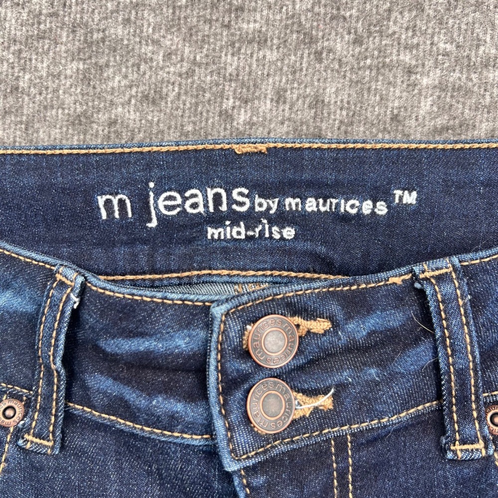 m jeans by maurices Womens Mid Rise Skinny Jeans Dark Wash Blue Size S Stretch - Picture 4 of 12